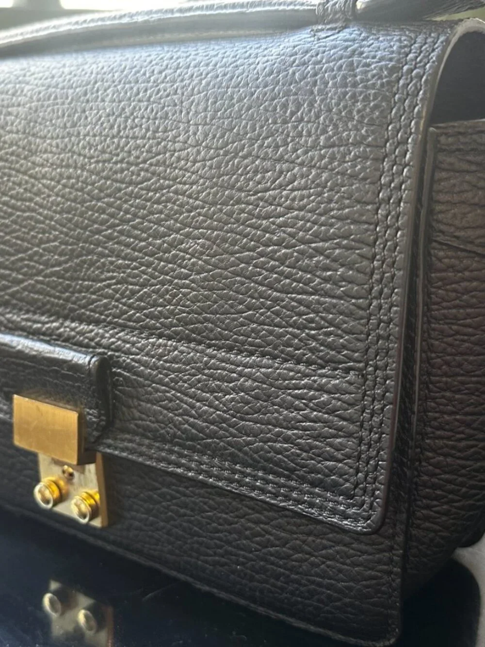 3.1 PHILLIP LIM Black Textured Leather Mini Pashli Messenger Bag - Picture 5 of 5